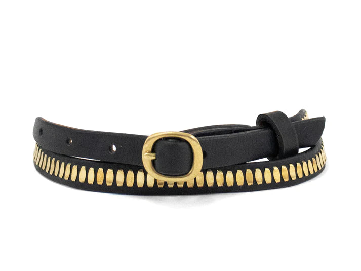 Calleen Cordero – Nuta .5" Belt in Black Leather w/ Brass