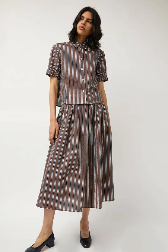 No. 6 Store – Chloe Top in Cambridge Brown Stripe