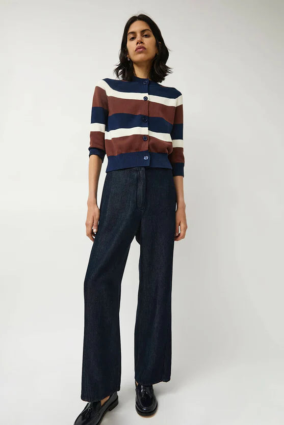 No. 6 Store – Colette Cardi in Navy Brown Stripe