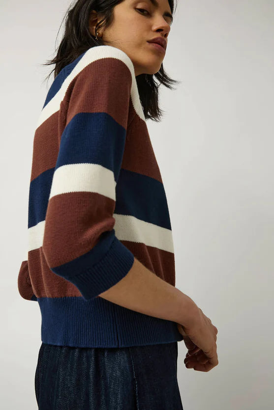 No. 6 Store – Colette Cardi in Navy Brown Stripe