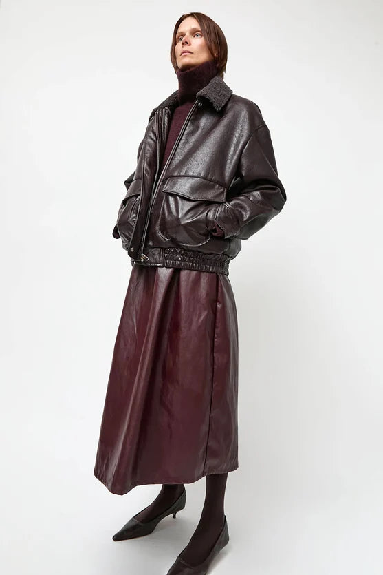 No. 6 Store – Connor Jacket in Bordeaux Sherpa