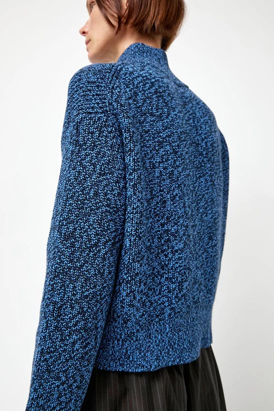No. 6 Store – Keir Knit Cardigan Sweater in Blue Melange
