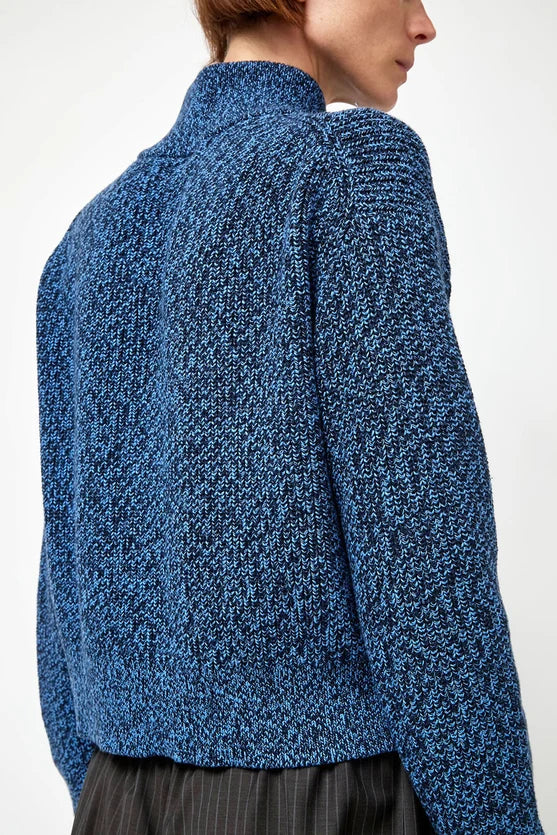 No. 6 Store – Keir Knit Cardigan Sweater in Blue Melange