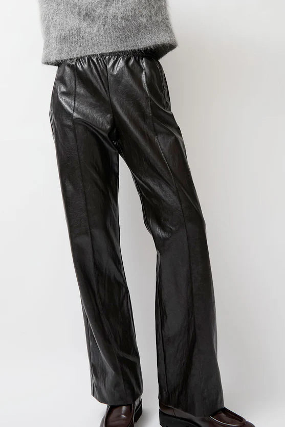 No. 6 Store – Quinlan Pant in Brown Vegan Leather