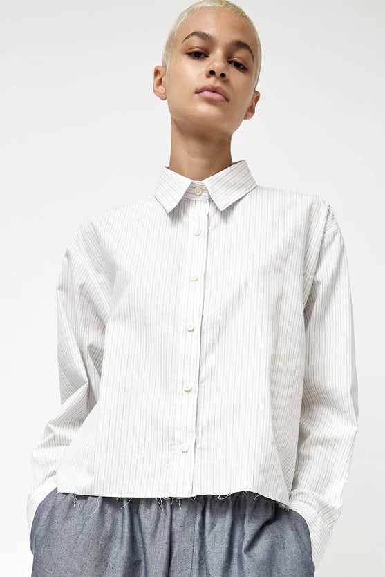 No. 6 Store – River Shirt in White Pinstripe