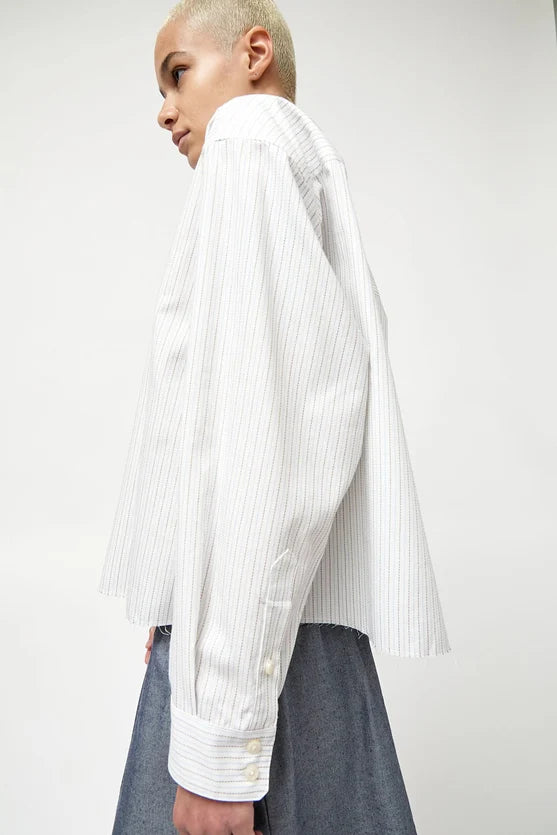No. 6 Store – River Shirt in White Pinstripe