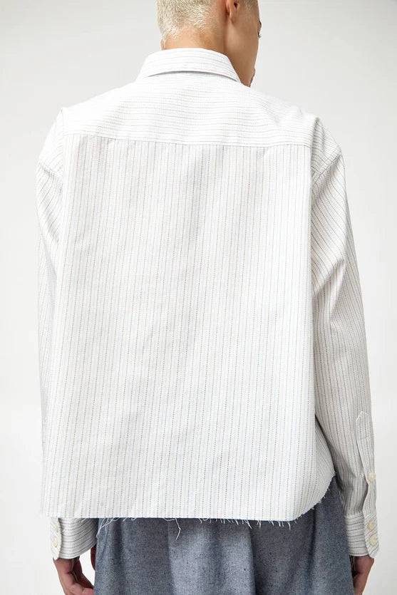 No. 6 Store – River Shirt in White Pinstripe