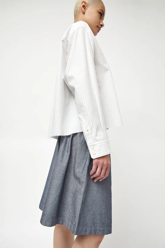 No. 6 Store – River Shirt in White Pinstripe