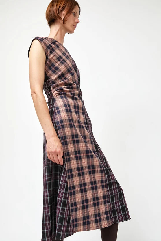 No. 6 Store – Rochelle Dress in Plum and Pink Plaid