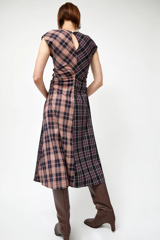 No. 6 Store – Rochelle Dress in Plum and Pink Plaid