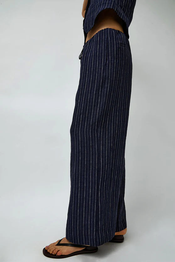 No. 6 Store – Mina Pant in Navy Pinstripe