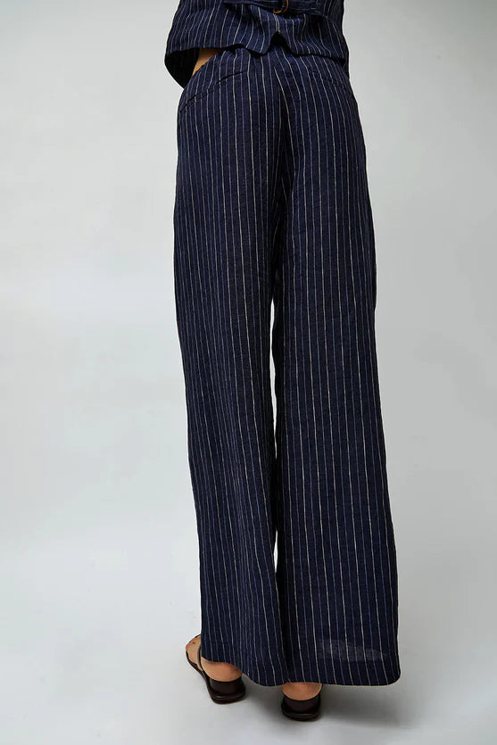 No. 6 Store – Mina Pant in Navy Pinstripe