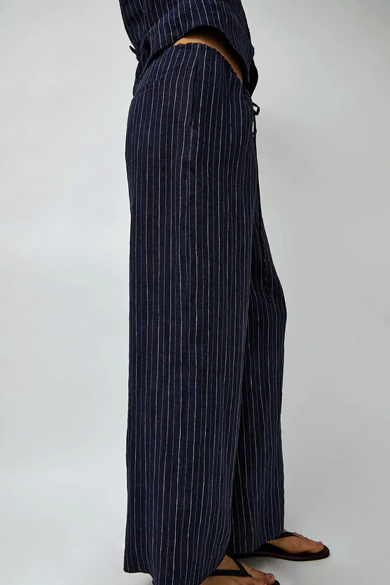 No. 6 Store – Mina Pant in Navy Pinstripe