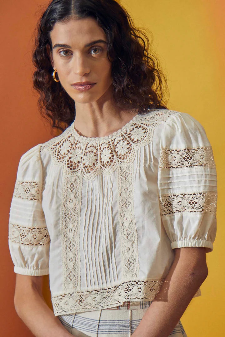 Hunter Bell – Ouisie Top in Cream Lace