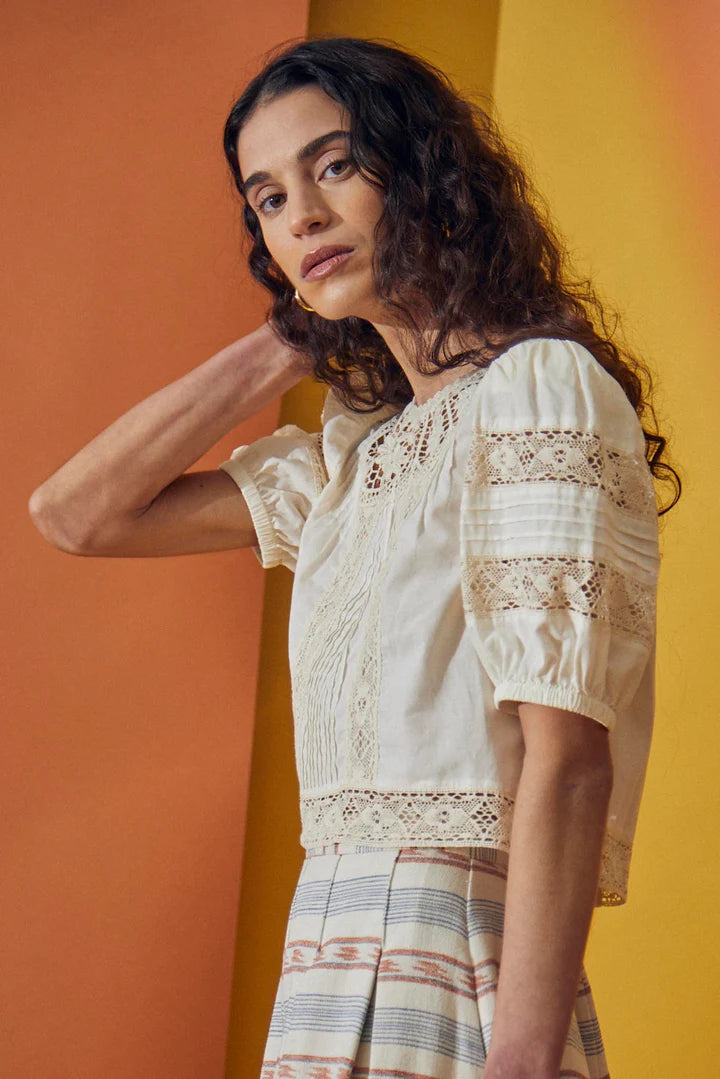 Hunter Bell – Ouisie Top in Cream Lace