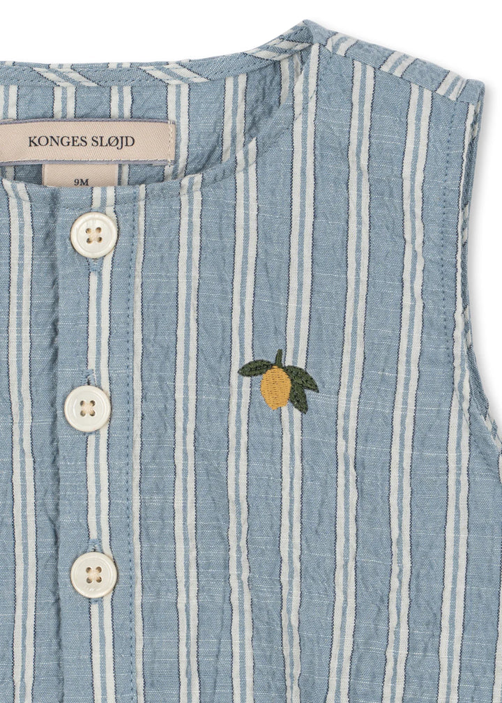 Konges Slojd - Elliot Romper in Trio Blue Stripe