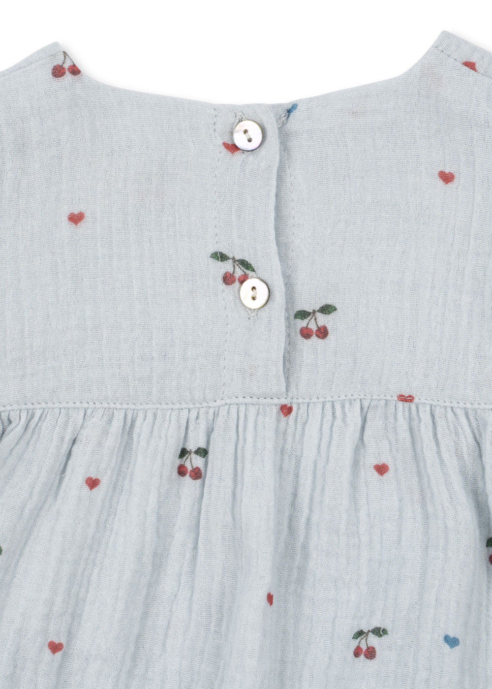 Konges Slojd - Coco Frill Romper in Cherry Blue Coeur