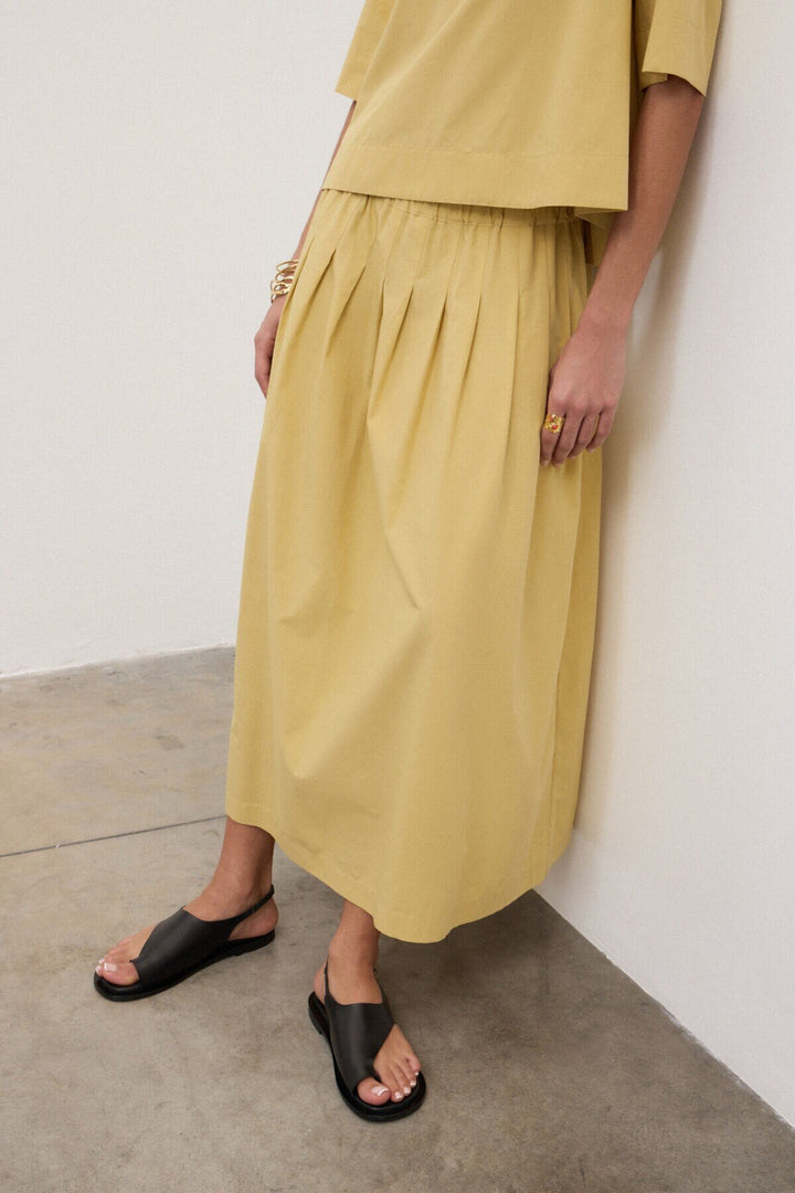 Ottod'Ame - Pleated Poplin Skirt Camelia