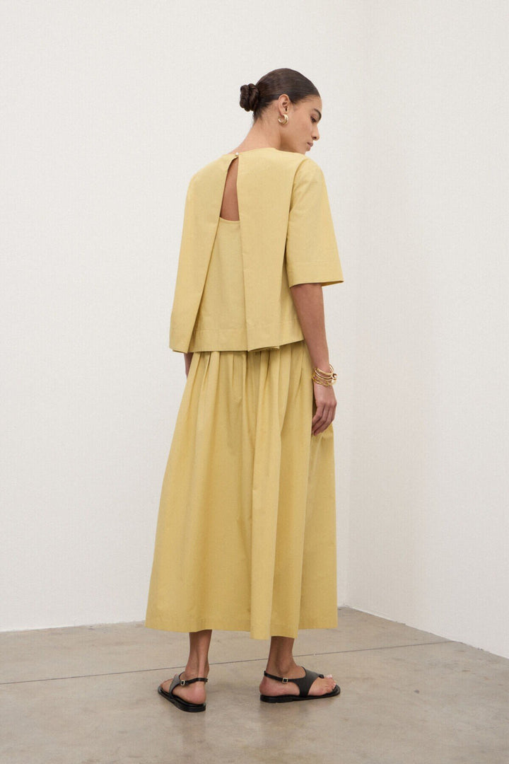 Ottod'Ame - Pleated Poplin Skirt Camelia