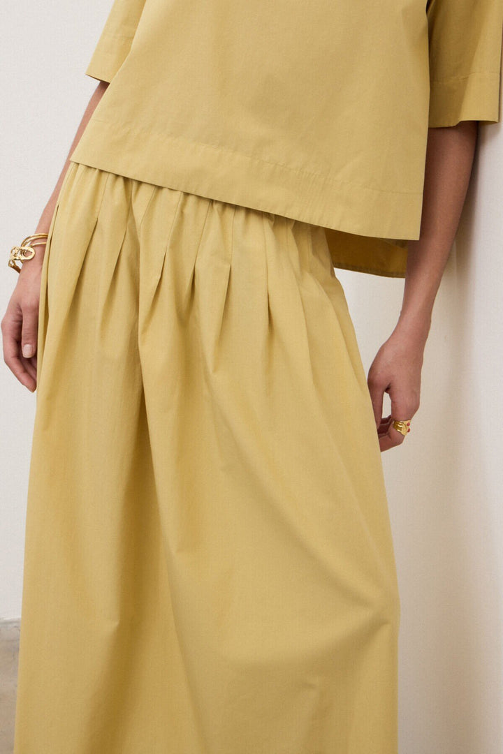 Ottod'Ame - Pleated Poplin Skirt Camelia