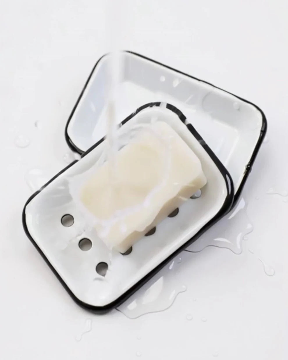 Enamel Soap Dish in White