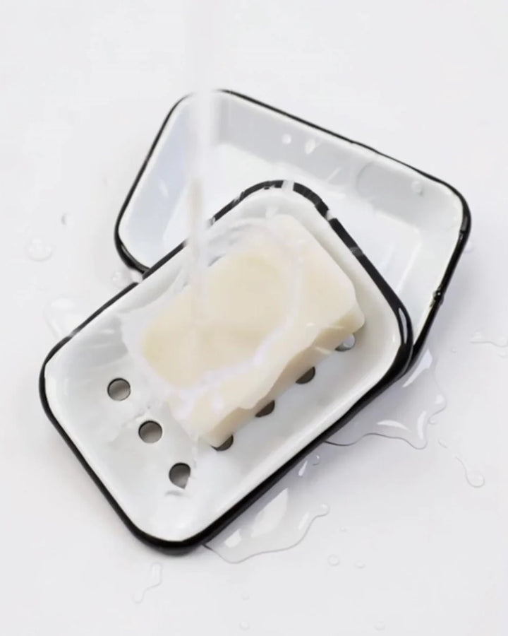 Enamel Soap Dish in White