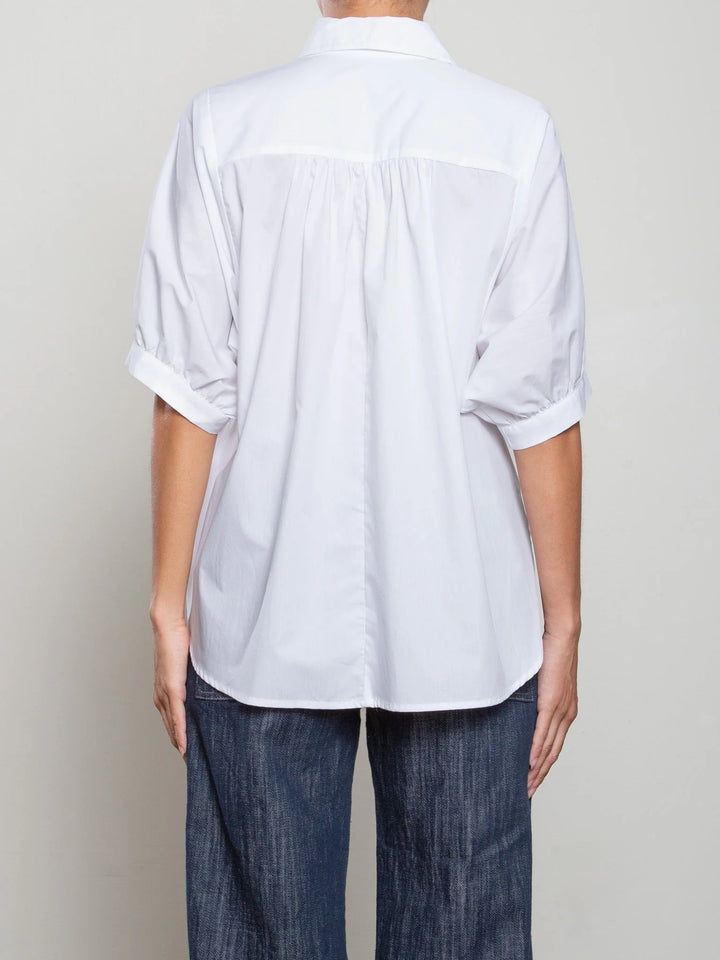 Pharaoh – Claude Organic Cotton Shirt in White Marbella Poplin