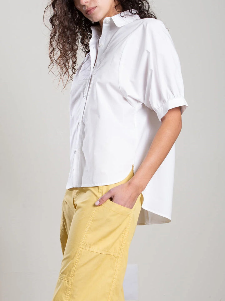 Pharaoh – Claude Organic Cotton Shirt in White Marbella Poplin