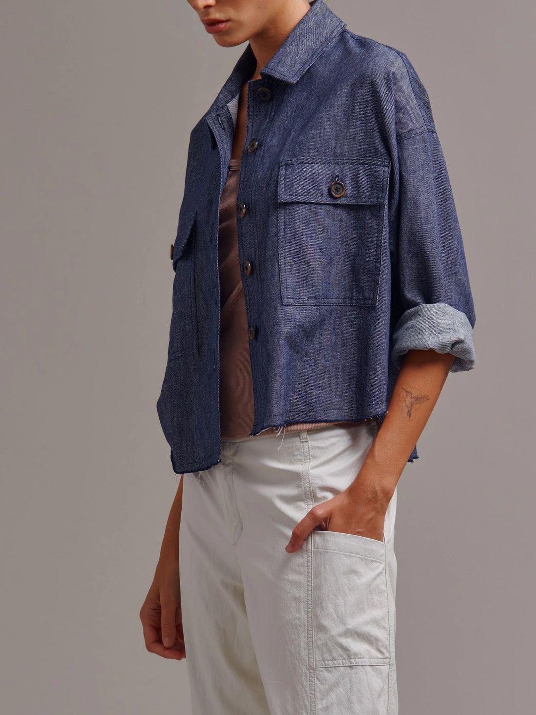 Pharaoh – Izzy Linen Twill Shirt in Night