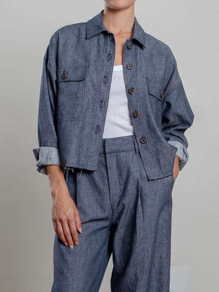 Pharaoh – Izzy Linen Twill Shirt in Night