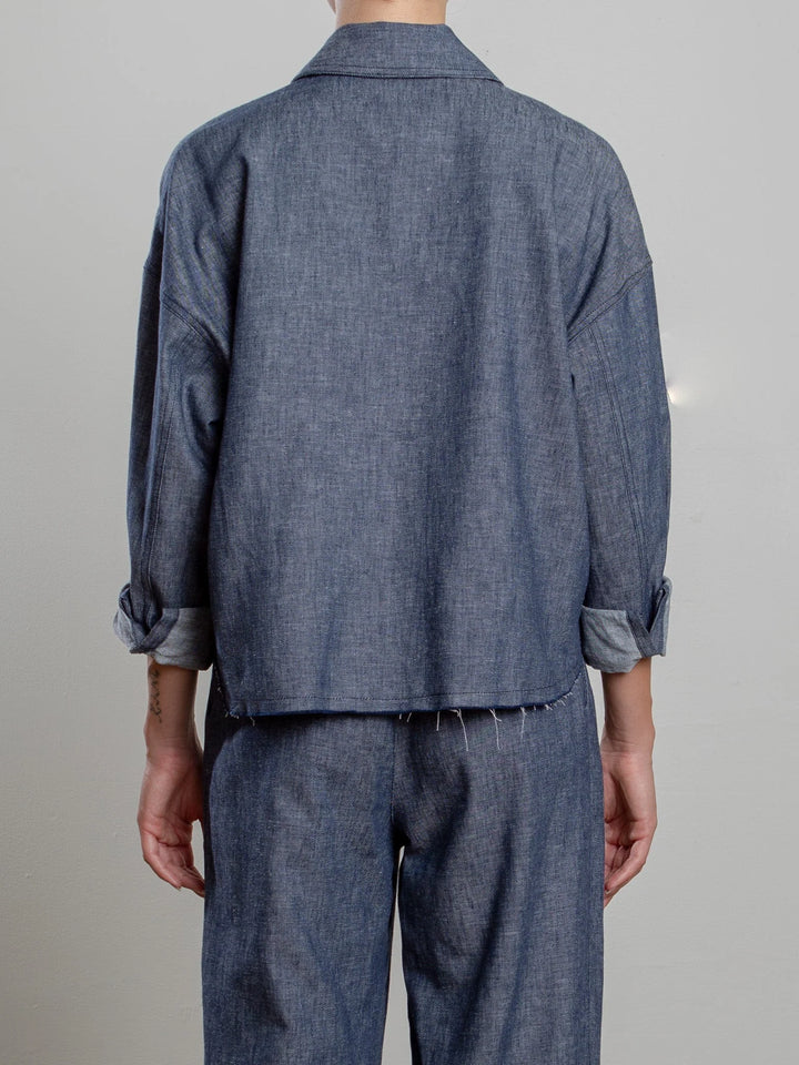 Pharaoh – Izzy Linen Twill Shirt in Night