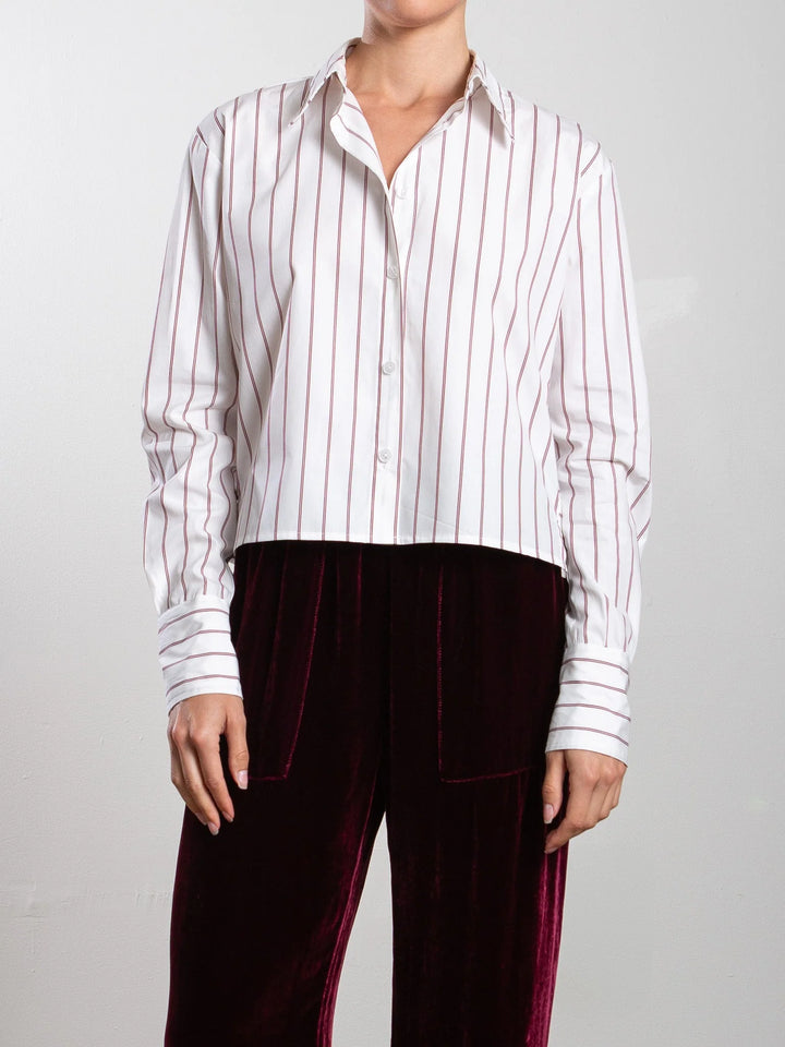 Pharaoh – Enzo Shirt in Burgundy Stripe