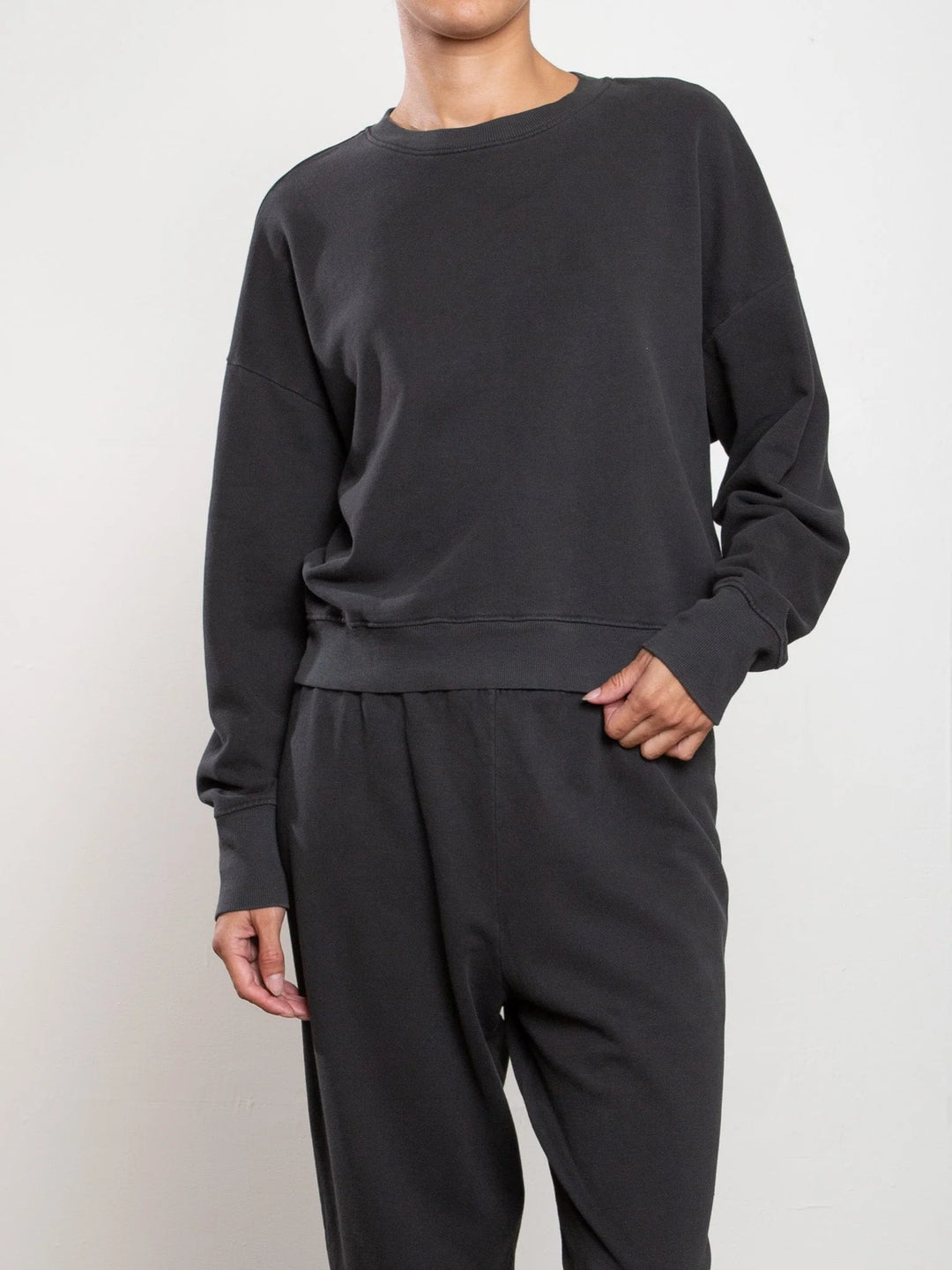 Pharaoh – Irene French Terry Crewneck in Vintage Black
