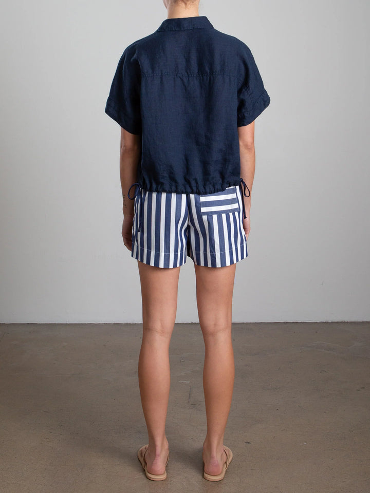 Pharaoh – Poppy Short in Navy Cotton Stripe