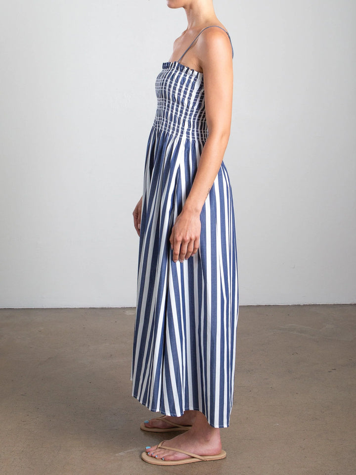 Pharaoh – Amelia Dress in Navy Cotton Stripe