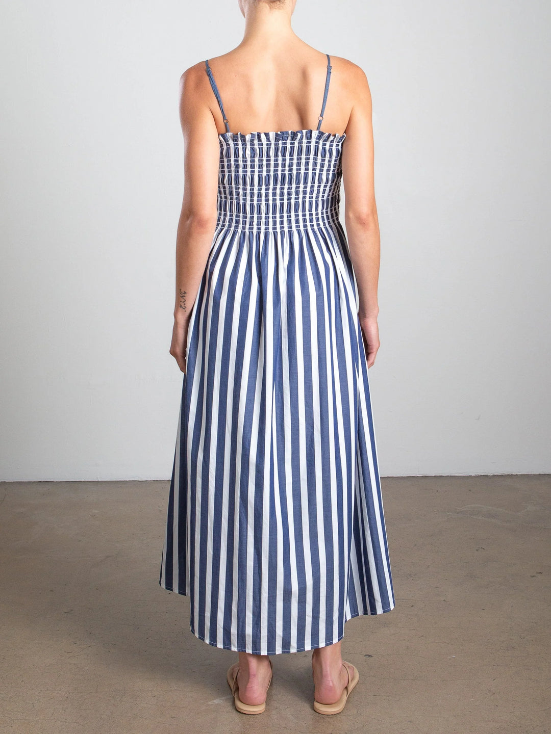 Pharaoh – Amelia Dress in Navy Cotton Stripe