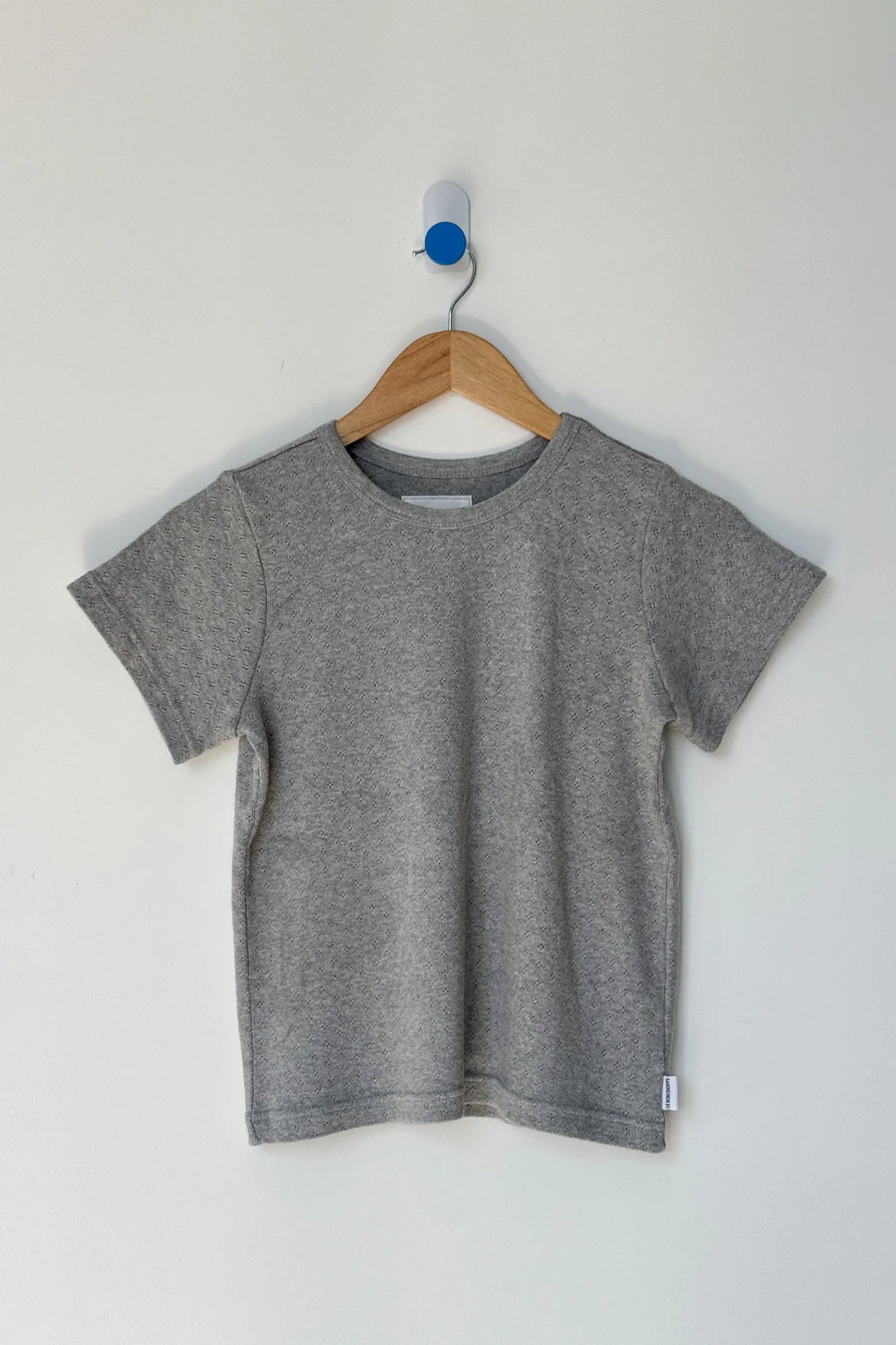 Le Bon Shoppe - Pointelle Short Sleeve Babe Tee in Melange Grey