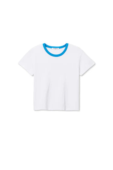 Perfect White Tee – Billie Ringer Crew Tee in Cobalt