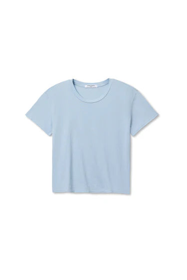 Perfect White Tee - Harley Boxy Crew in Powder Blue