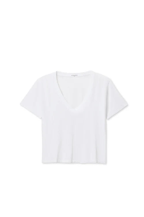 Perfect White Tee - Beckett Crispy Cotton V-Neck Tee in White