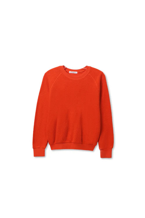 Perfect White Tee - Ziggy Reverse Fleece Shrunken Crewneck in Tomato