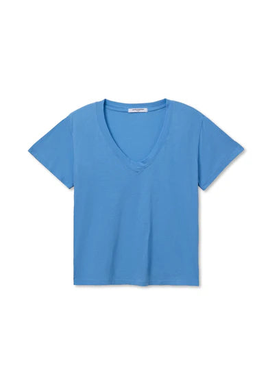 Perfect White Tee – Hendrix V-Neck Tee in Pacific Blue