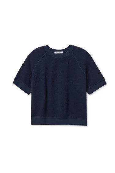 Perfect White Tee - Kennedy Short Sleeve Crew Neck Sweatshirt in Navy