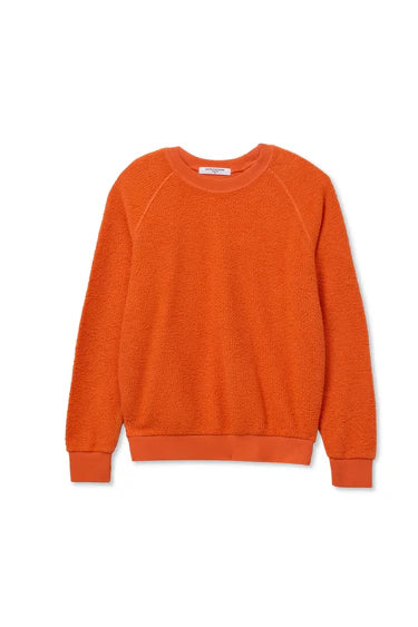 Perfect White Tee - Ziggy Reverse Fleece Shrunken Crewneck in Clementine