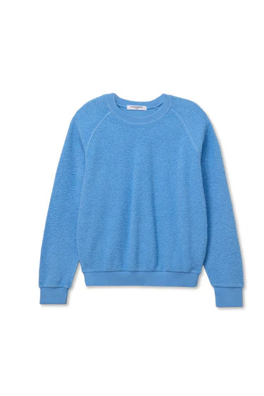 Perfect White Tee - Ziggy Reverse Fleece Shrunken Crewneck in Pacific Blue