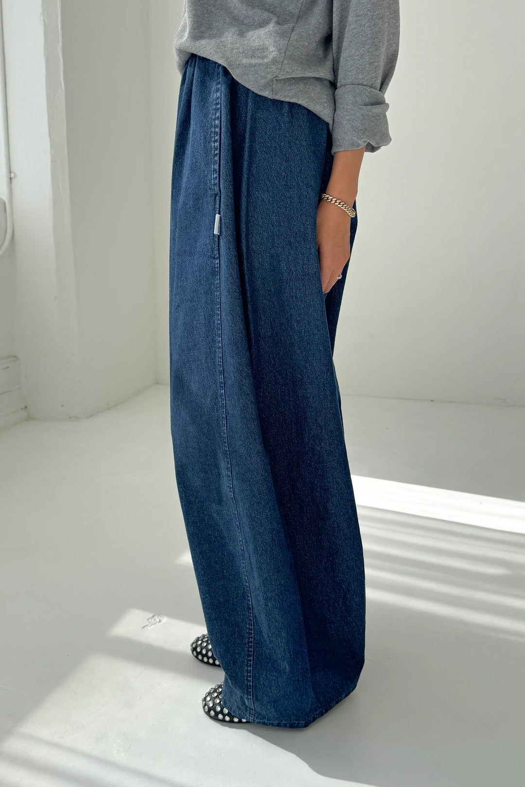 Le Bon Shoppe - Parachute Pants in Denim Blue
