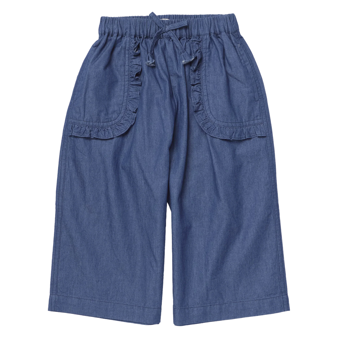 Pink Chicken – Girls Ruffle Chambray Pant