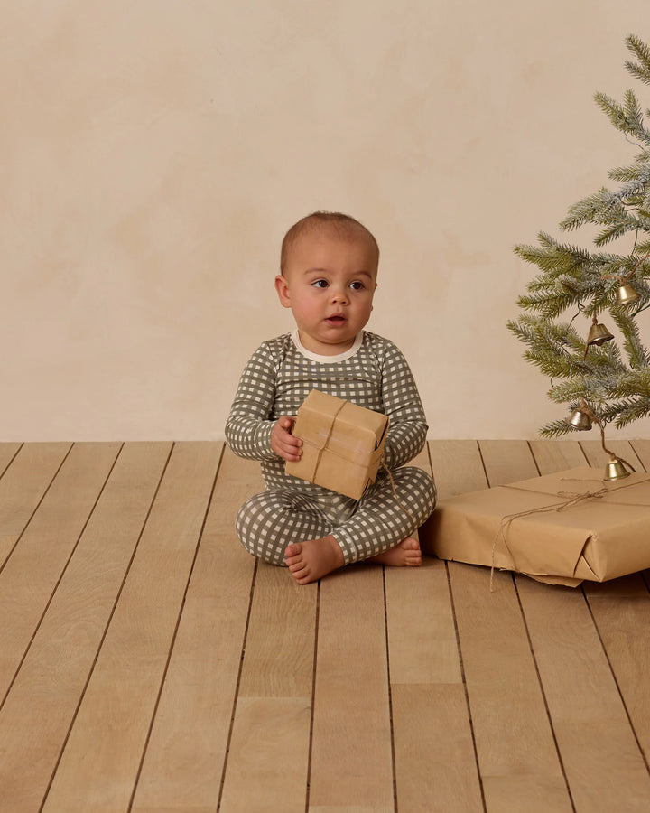 Quincy Mae - Bamboo Pajama Set in Forest Check