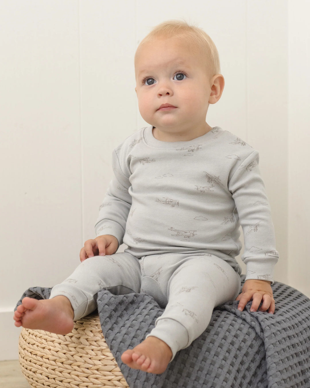 Quincy Mae - Jersey Pajama Set in Airplanes
