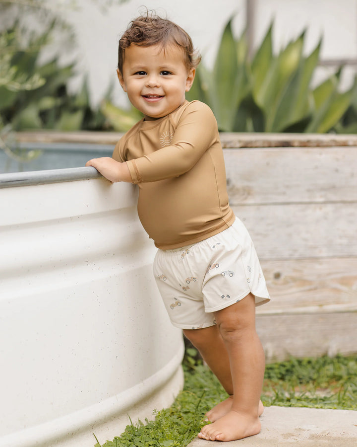 Quincy Mae - Boys Swim Shorts in Race Cars